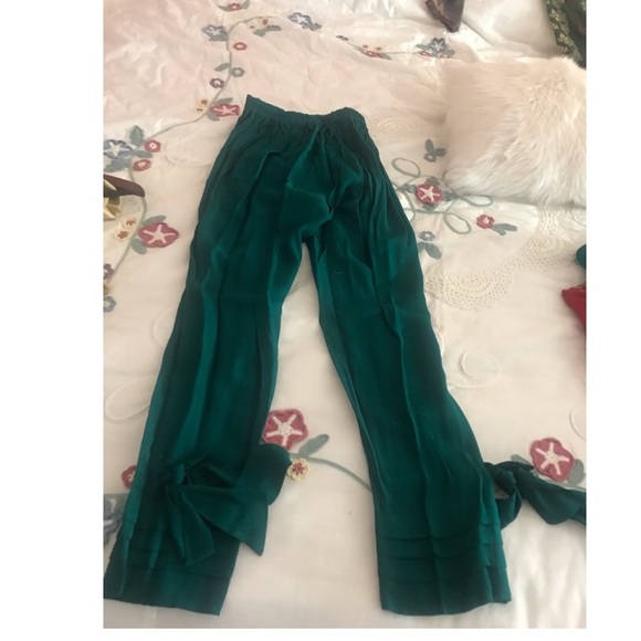 3 pc Pakistani India Tan Aqua Chiffon Bead Outfit - Picture 6 of 7